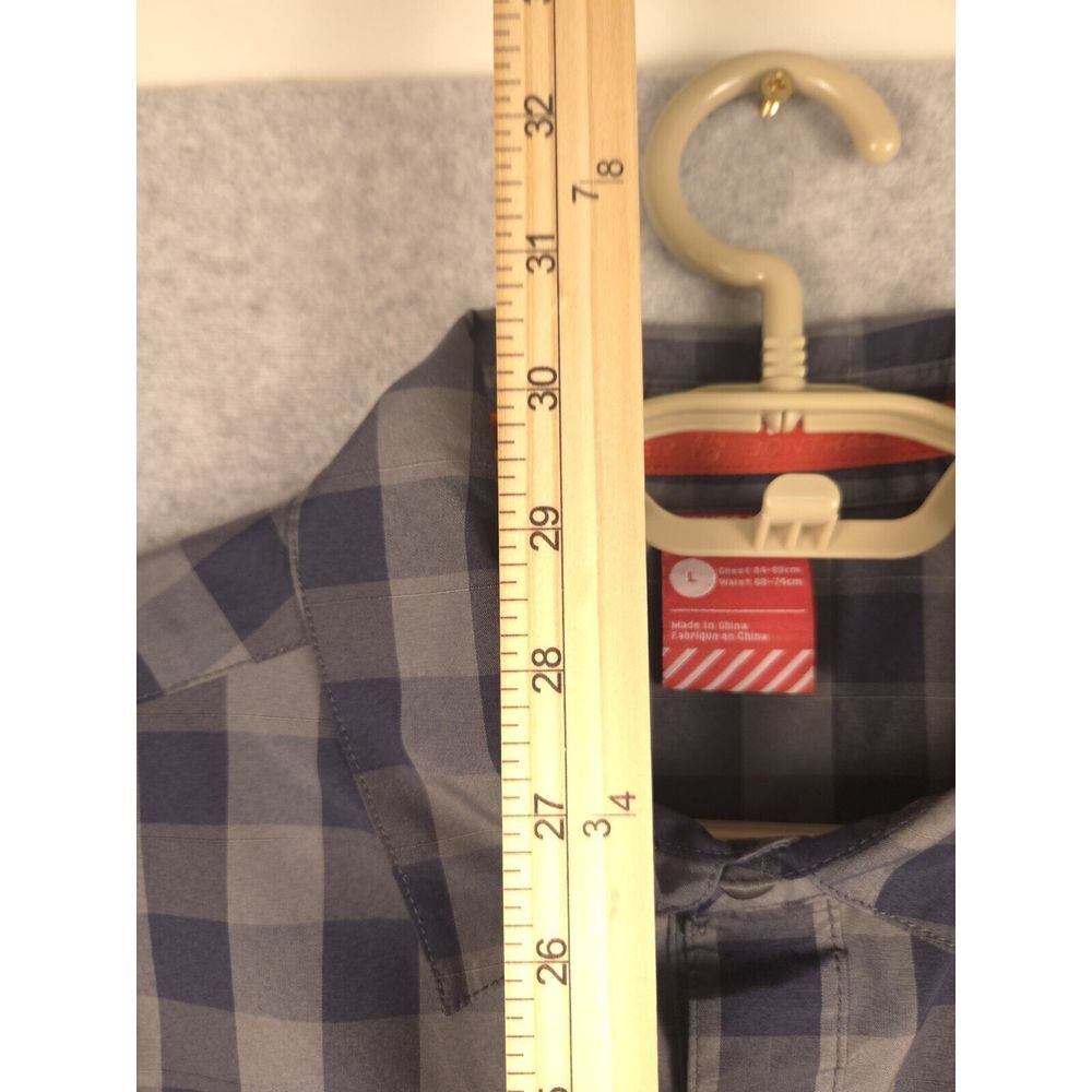 Bontrager Mens Button Up Short Sleeve Shirt Large Gray Black Plaid‎ - Picture 3 of 7